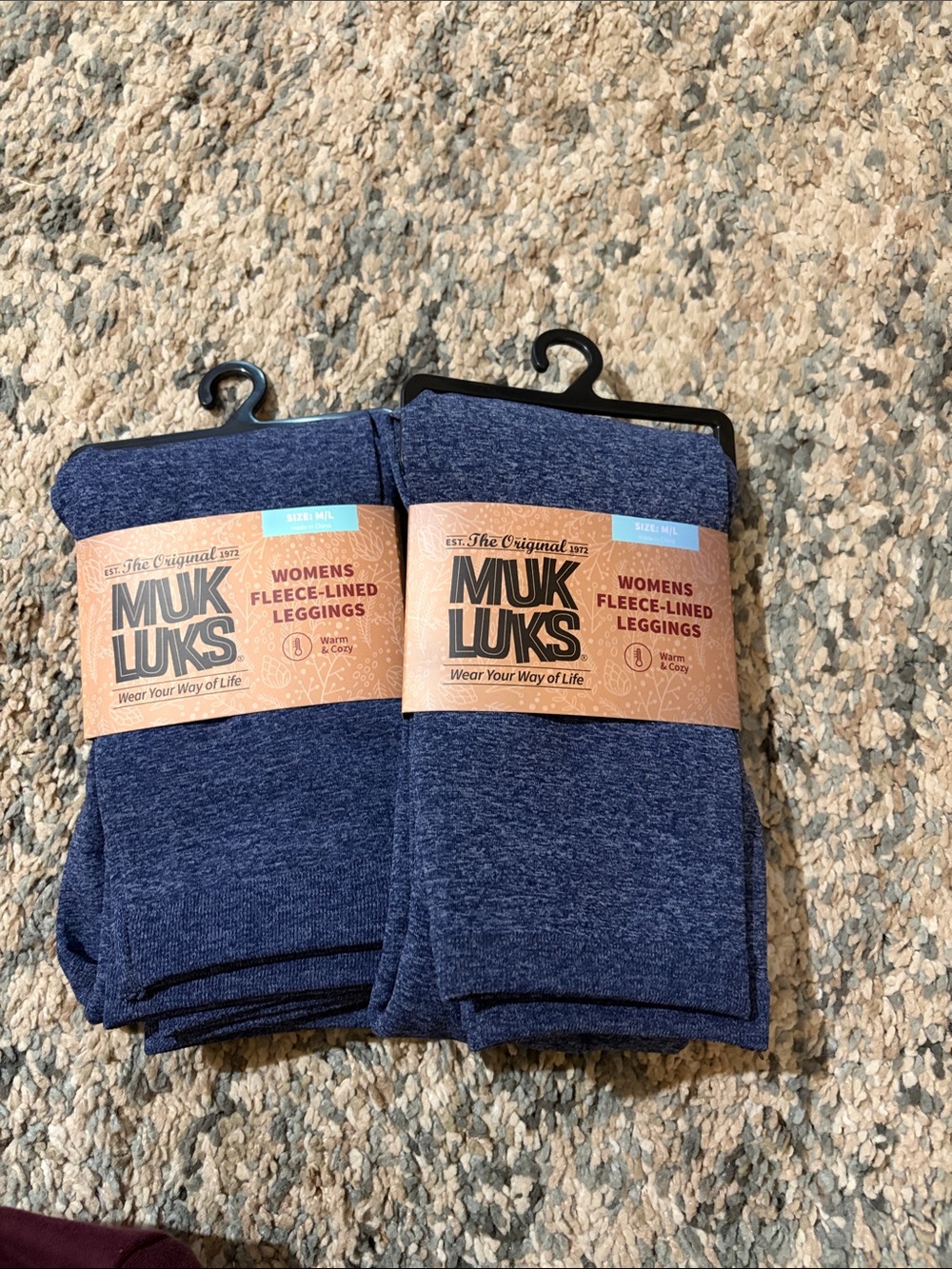 NWT Muk Luks Women’s Fleece Lined Leggings - Navy Heather